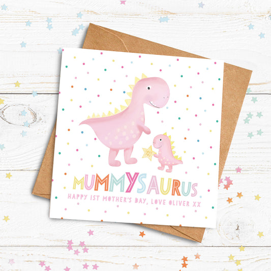 Mummysaurus Card. Cute Dinosaur Card. Cute Mother’s Day Card. Personalised Mother’s Day Card. For Mum. Send Direct Option.