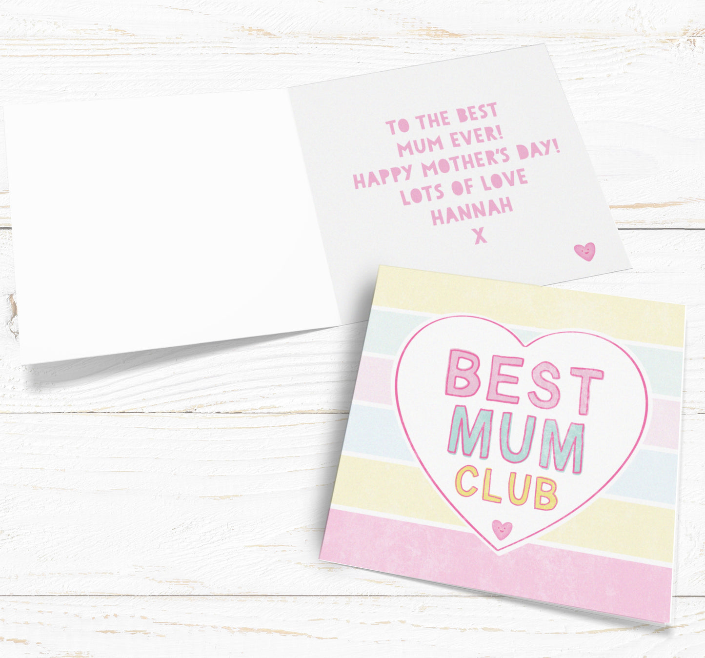 Best Mum Club Card. Personalised card for mum. Mother’s Day card. Send Direct Option.