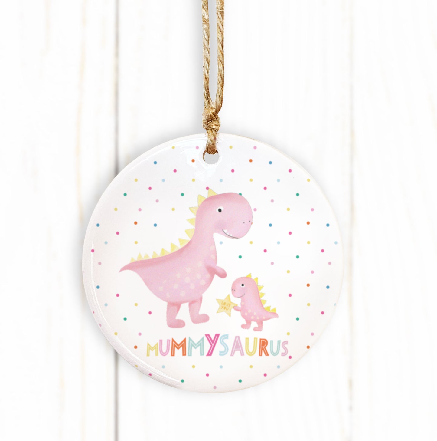 Mummysaurus Ceramic Ornament. Personalised Mother’s Day Gift. Cute gift for Mum .