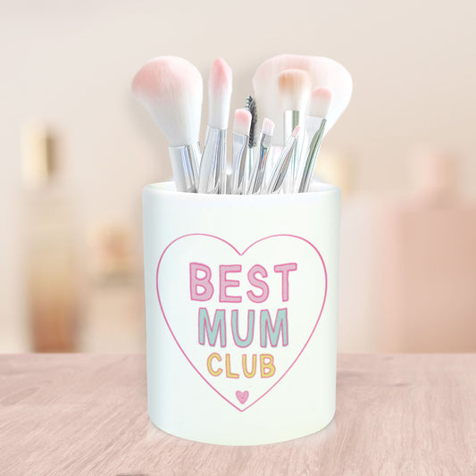 Best Mum Club Make Up Brush/Pencil Pot | Ceramic Make UP Brush Pot | Personalised Gifts for Mum