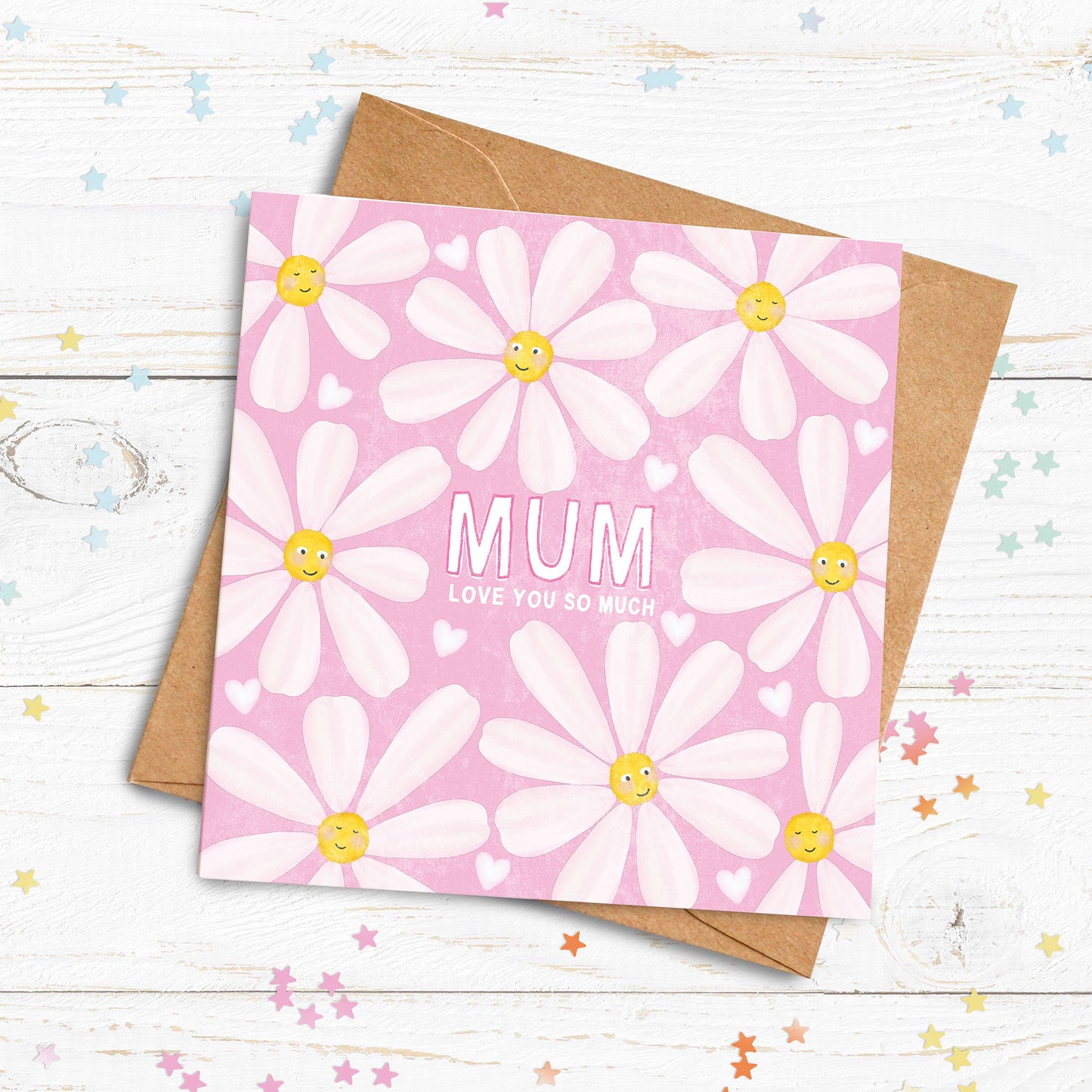 Cute Daisy Card. Personalised card for Mum, Gran, Granny, Grandma. Mother’s Day card. Send Direct Option.