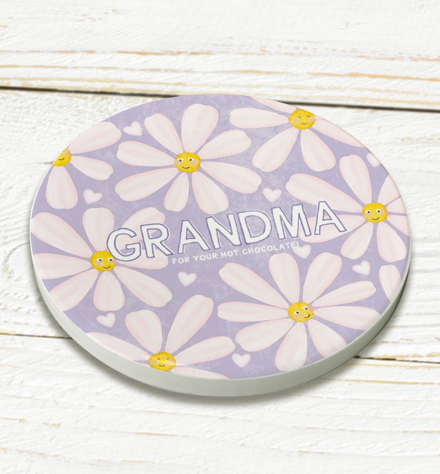 Cute Daisy coaster. Mother’s Day gift. Personalised Gift. Cute gift for mum.