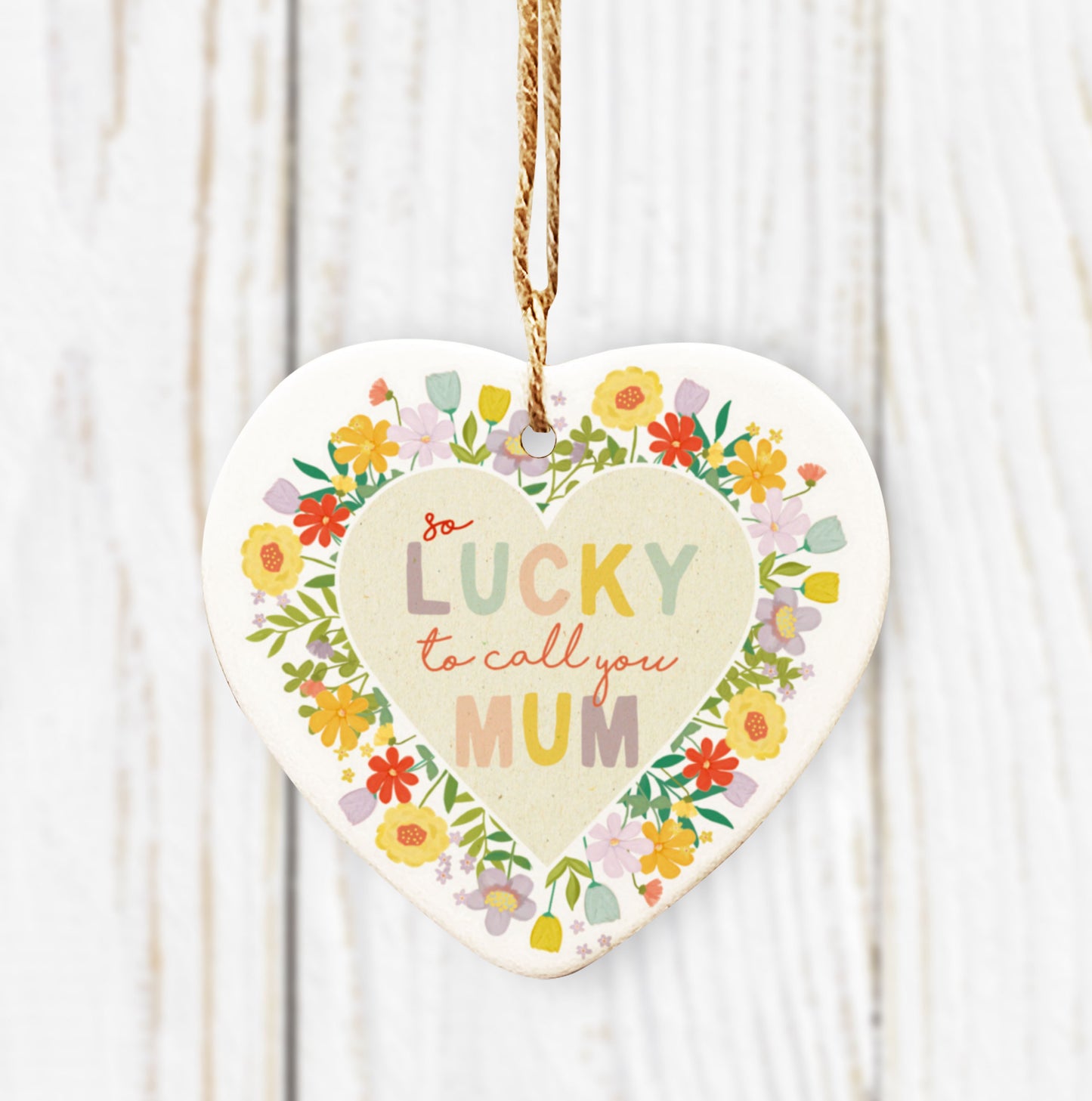 So Lucky To Call You Mum Ceramic Heart. Personalised Mother's Day Gift . Cute Heart. Personalised gift for Mum.