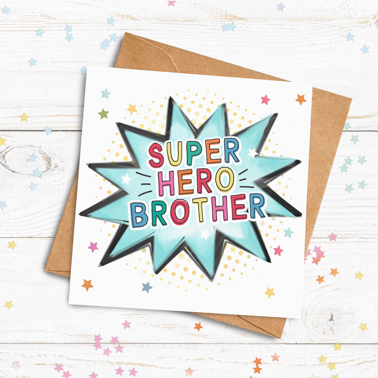 Super Hero Card. Personalised Father's Day Card. Super Hero Dad, Daddy, Step Dad, Grandad, Uncle, Brother Card.Send Direct Option.