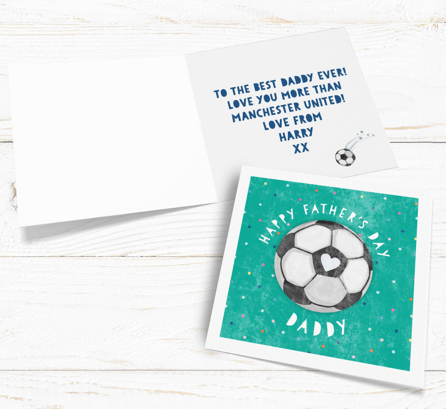 Big Football Card. Personalised Father's Day Card. Football Fan Card. Send Direct Option.