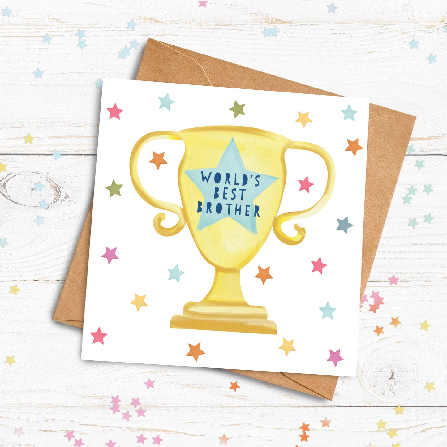 World's Best Trophy Card. Father's Day Card. World's Best Dad, Daddy, Step Dad, Grandad, Uncle, Brother Card.Send Direct Option.