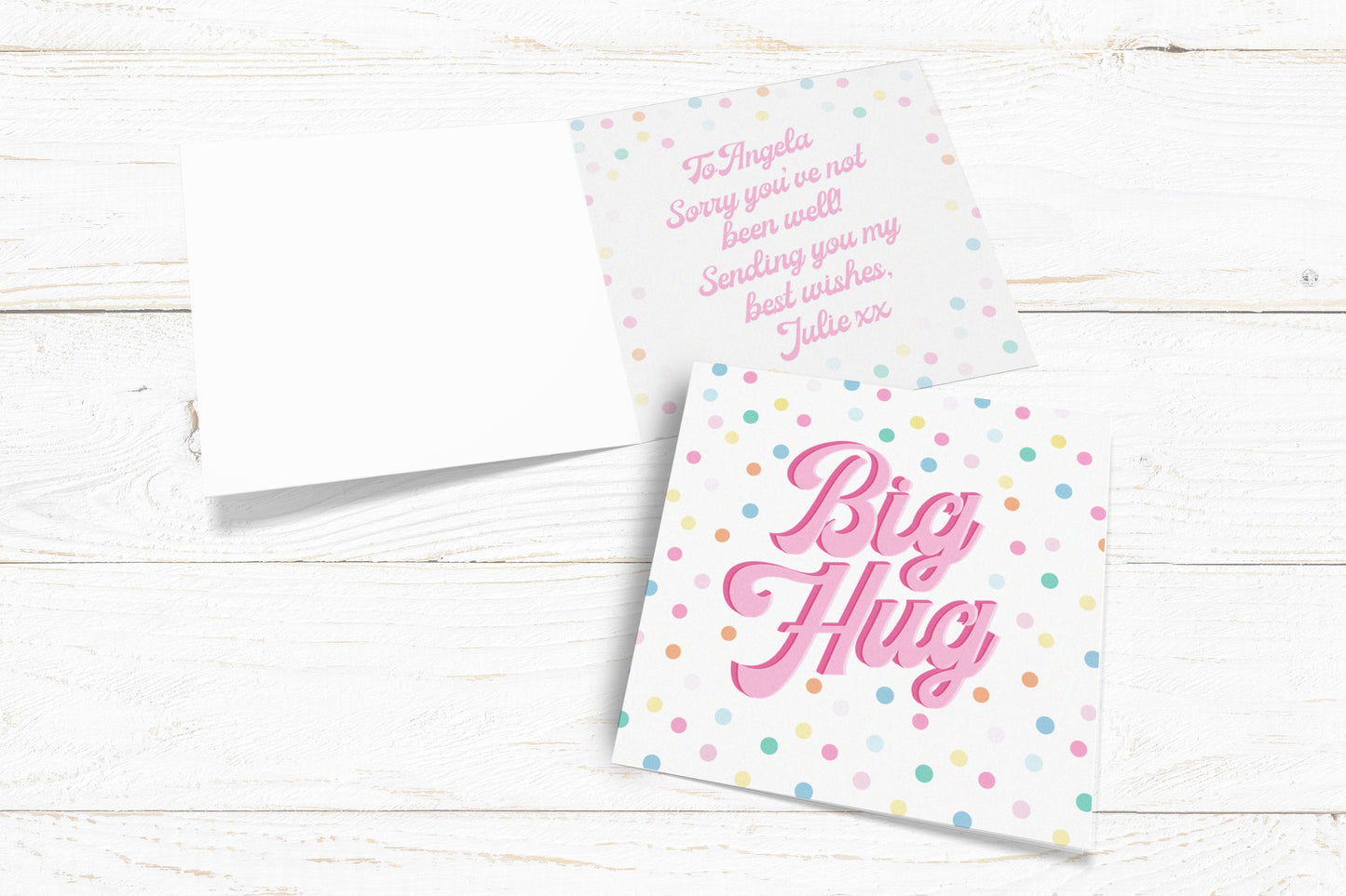 Big Hug Card. Get Well Soon Card. Thinking of you card. Lockdown card. I miss you card. Send Direct Option.