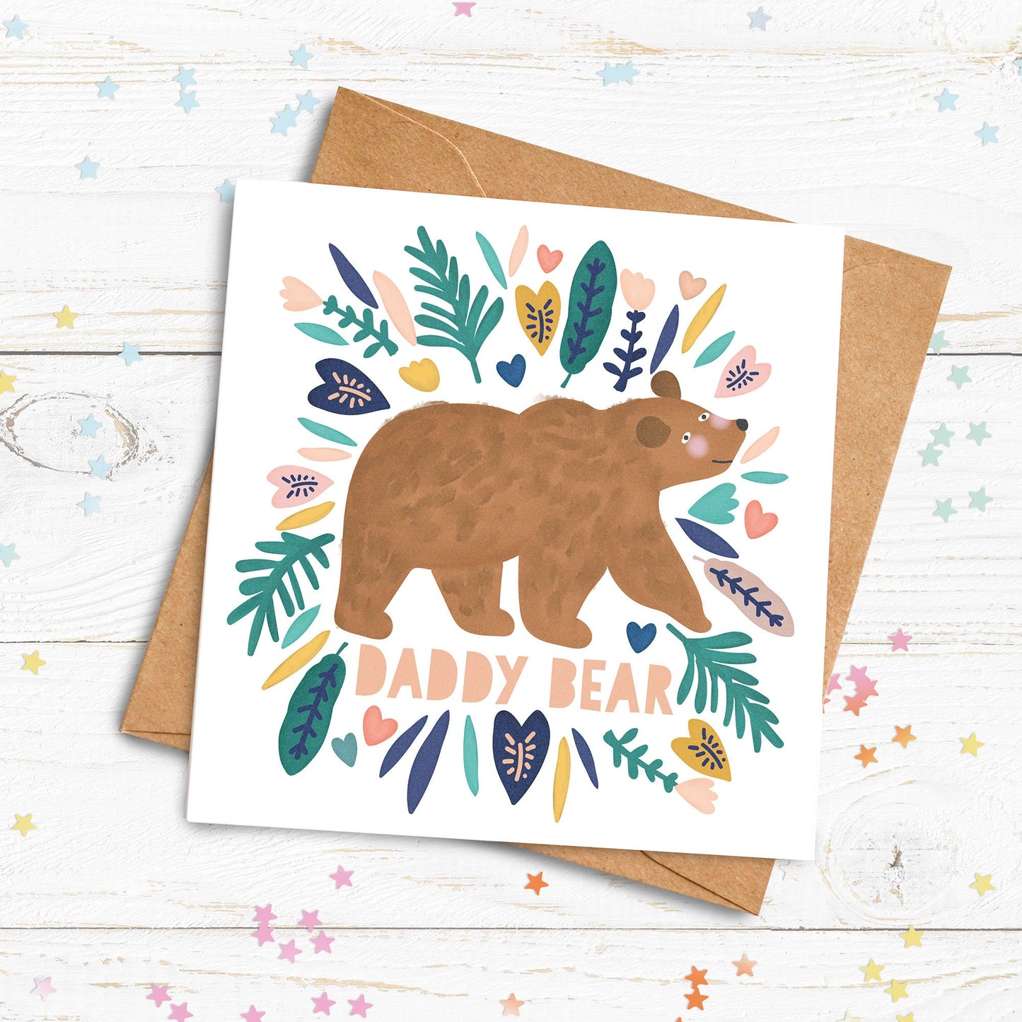 Daddy Bear Card Father's Day Card. Birthday Card. For Him. Cute Bear Card. Send Direct Option.