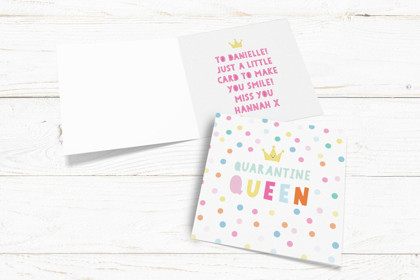 Quarantine Queen Card. Lockdown Card. Birthday Card. Lockdown Birthday Card. Send Direct Option.
