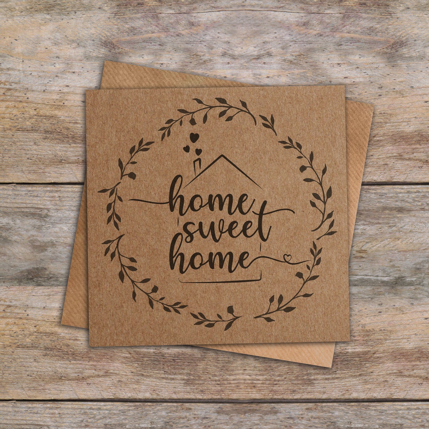 Home Sweet Home Personalised Kraft Card. New Home Card. Kraft Card. Greetings Card. Personalised Card. Send Direct Option.
