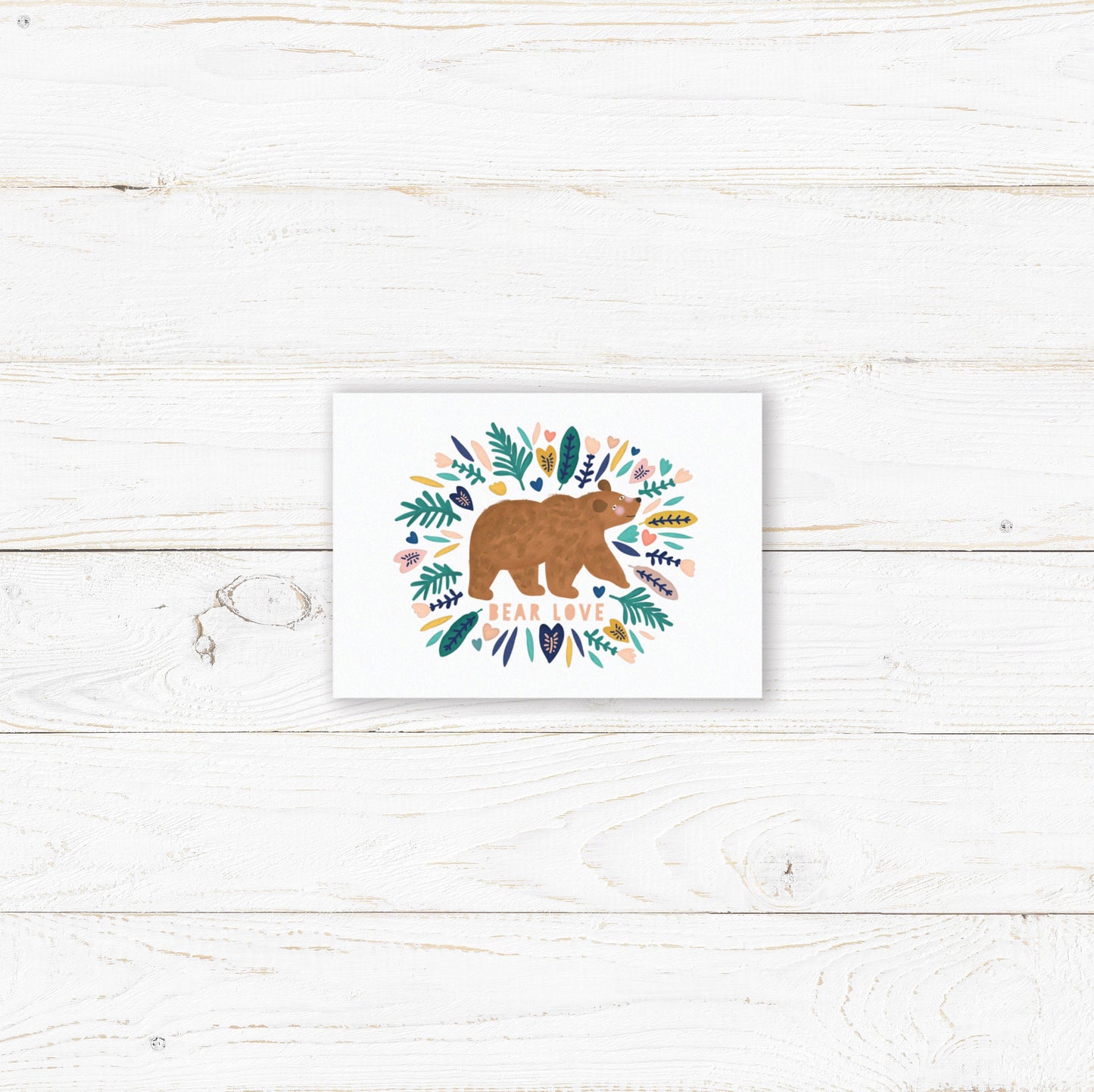 Bear Love Print. Nursery Childs Bedroom Wall Print. New Baby Gift. Christening Gift. Child's Birthday Present. Naming Day Wall Art