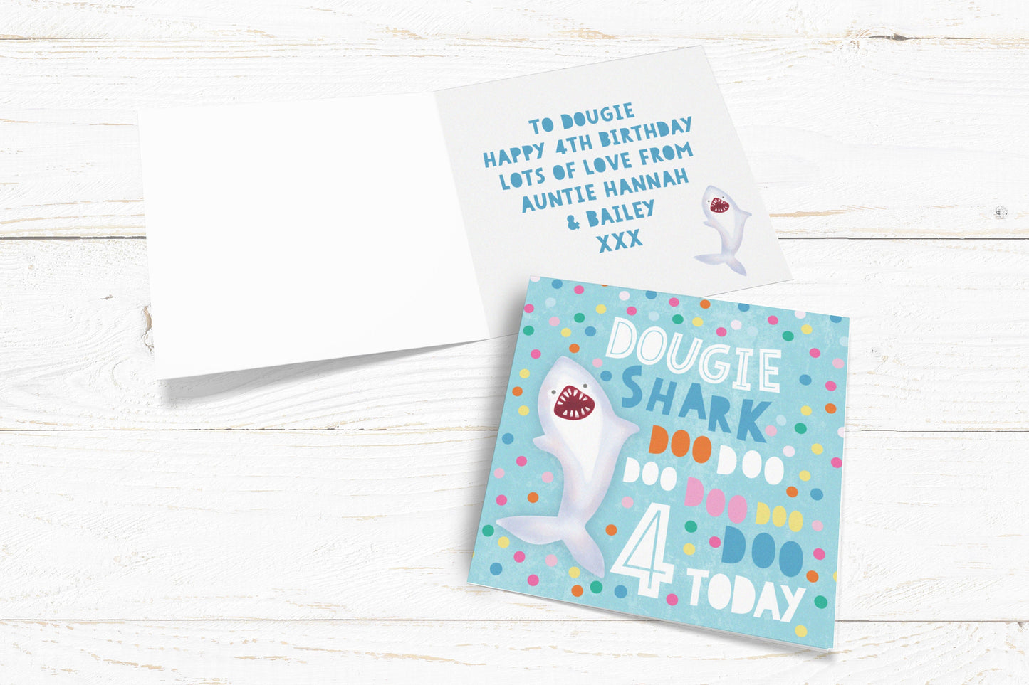 Personalised Shark Doo Doo Birthday Card. Personalise with name and age. Baby Shark Card. Boys Birthday Card. Send Direct Option.