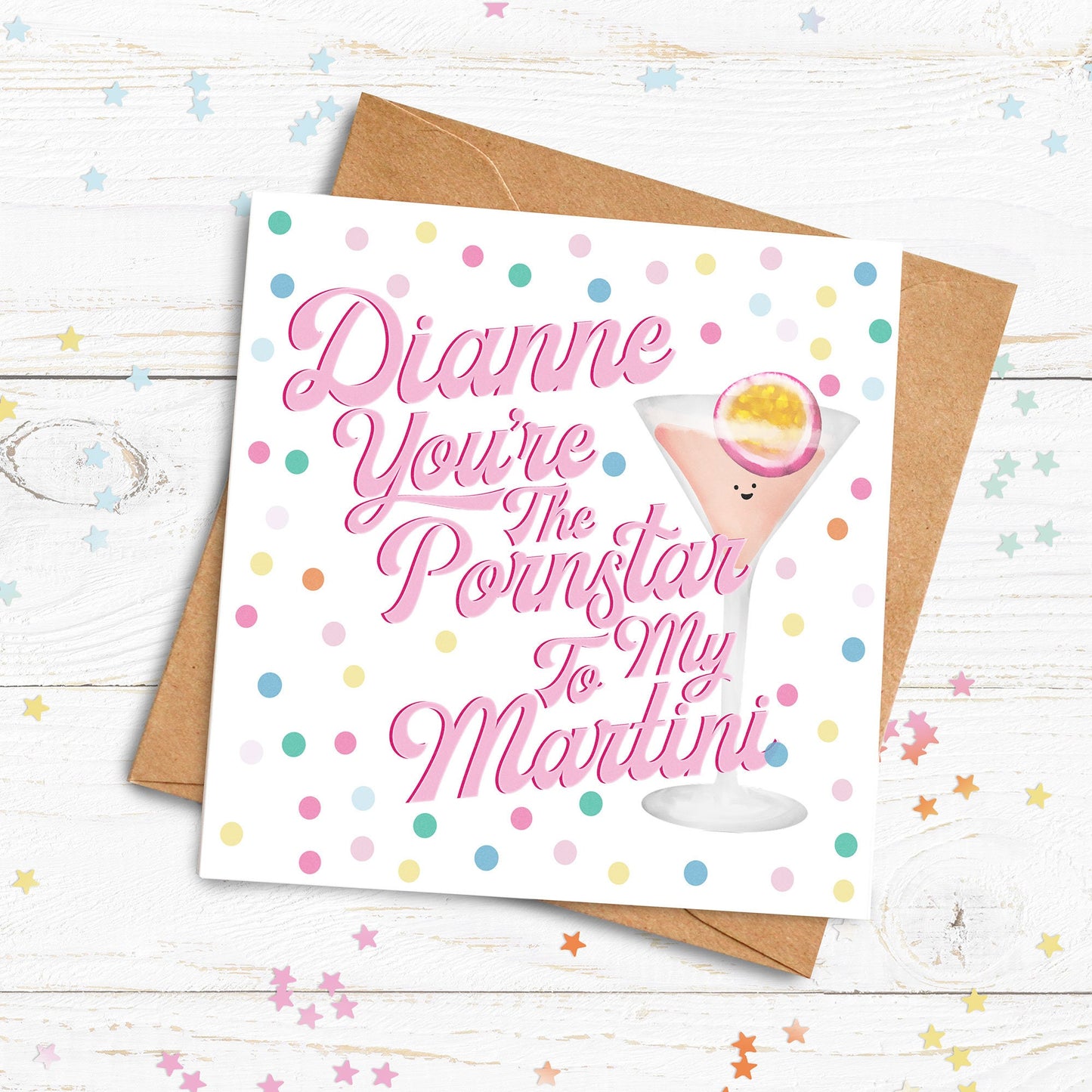 Pornstar Martini Card. Personalised Lockdown Birthday Card. Cocktail Birthday Card.Happy Birthday Card. Send Direct Option.