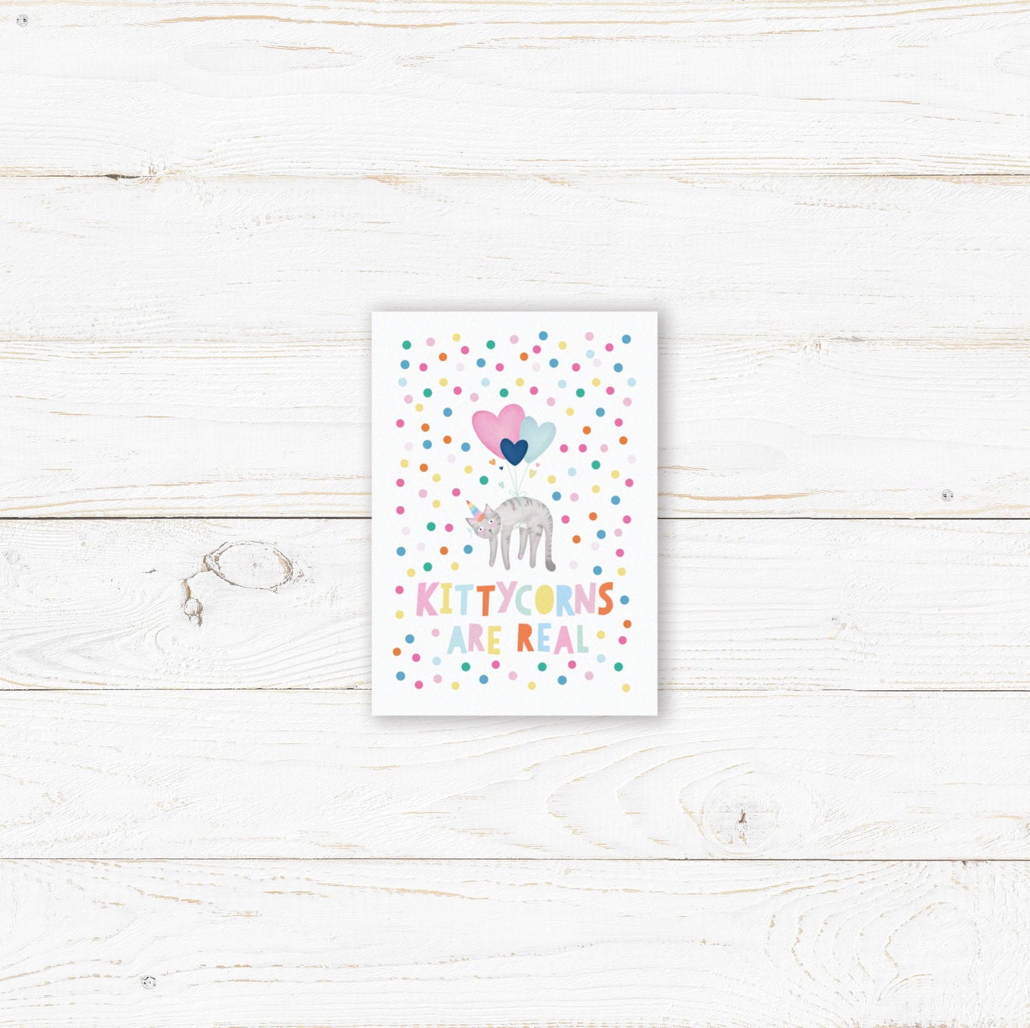 Kittycorns Are Real Print. Nursery Childs Bedroom Wall Print. Unicorn Print. Child's Birthday Present. Naming Day Wall Art