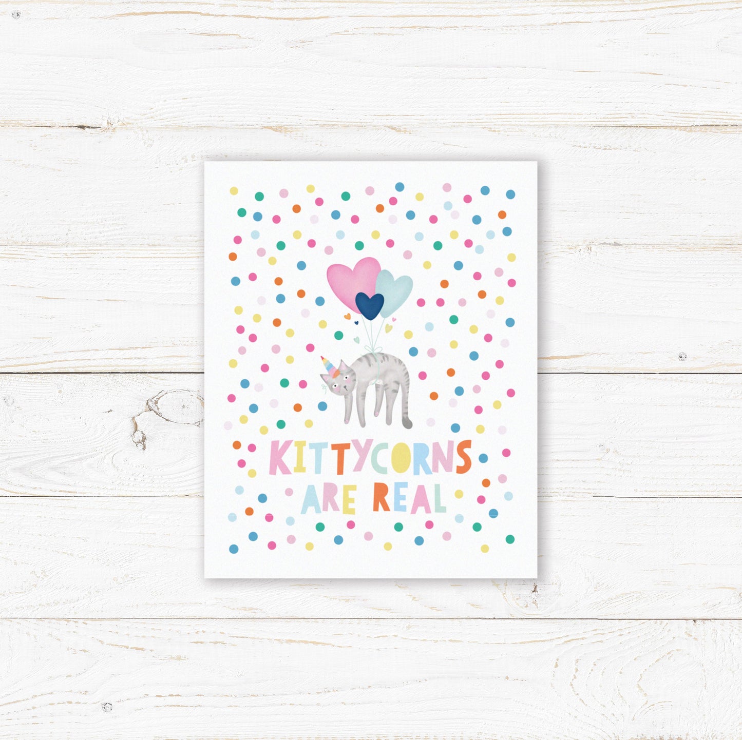 Kittycorns Are Real Print. Nursery Childs Bedroom Wall Print. Unicorn Print. Child's Birthday Present. Naming Day Wall Art