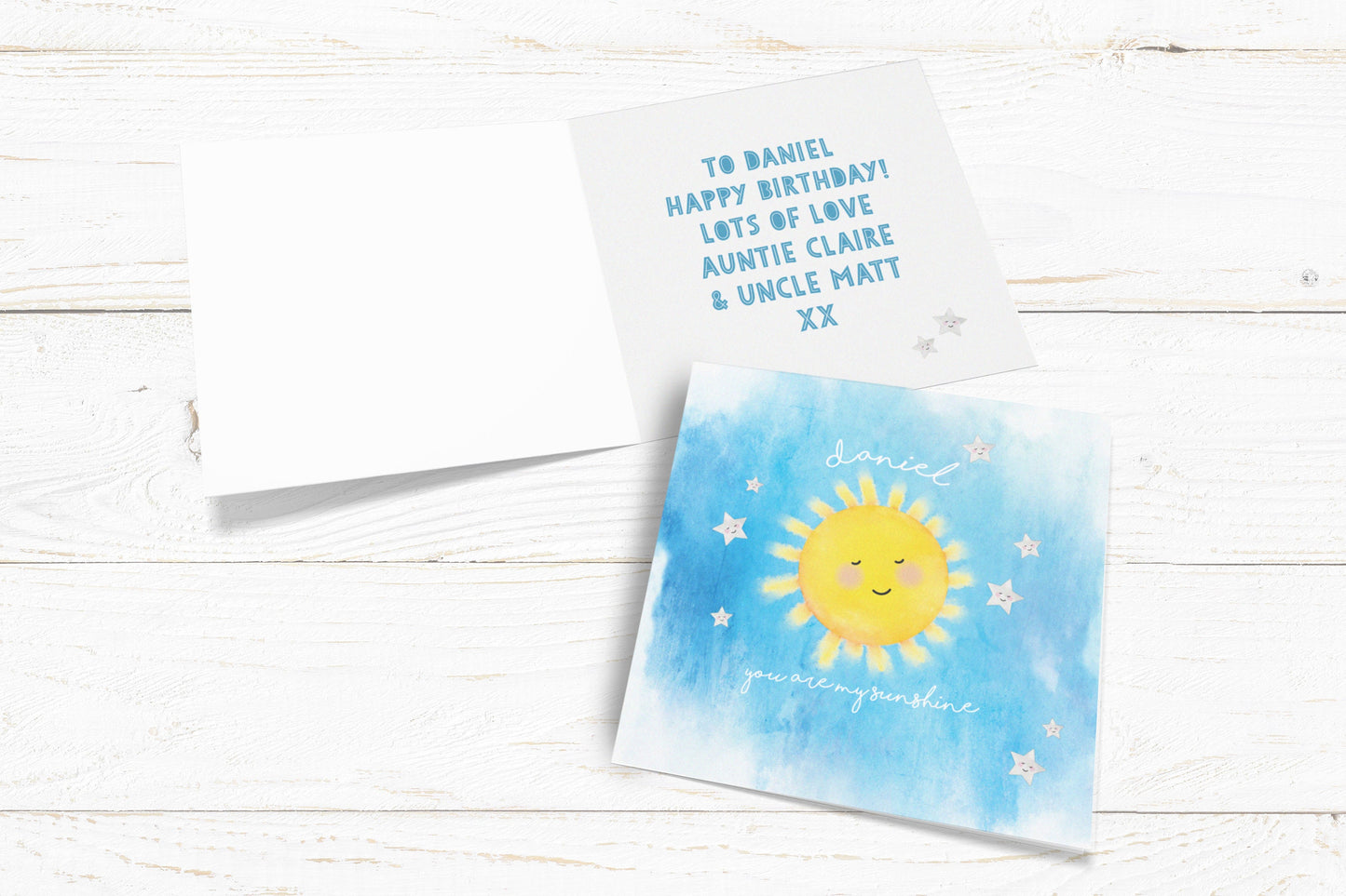 You Are My Sunshine Card. Personalised Sun Card. Cute Card. Personalised Birthday Card. Send Direct Option.
