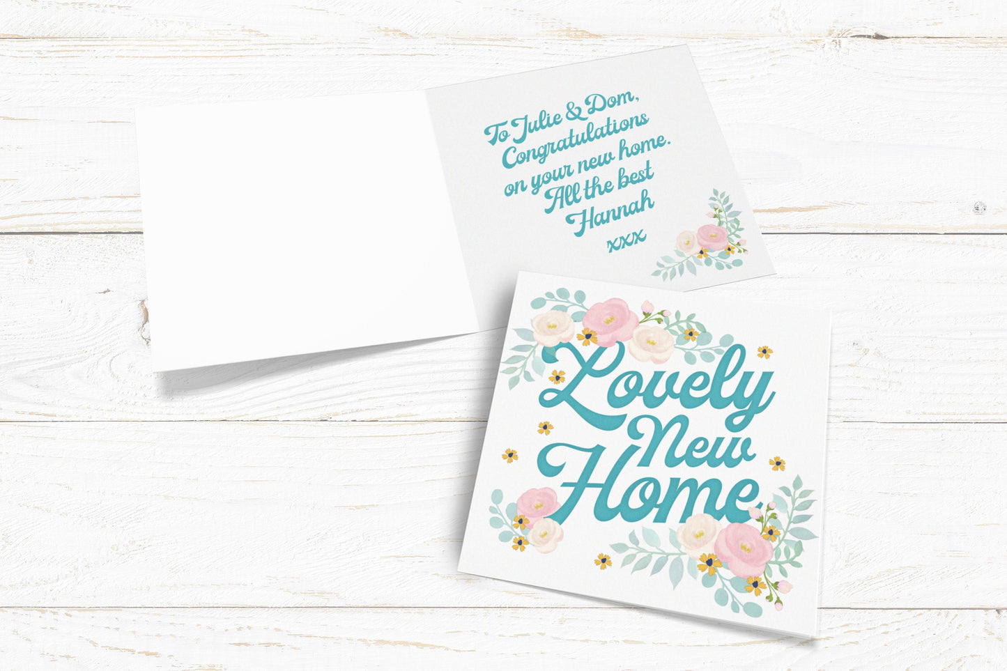 Lovely New Home Card. Floral Card. New Home Card. Moving House Card. Send Direct Option.