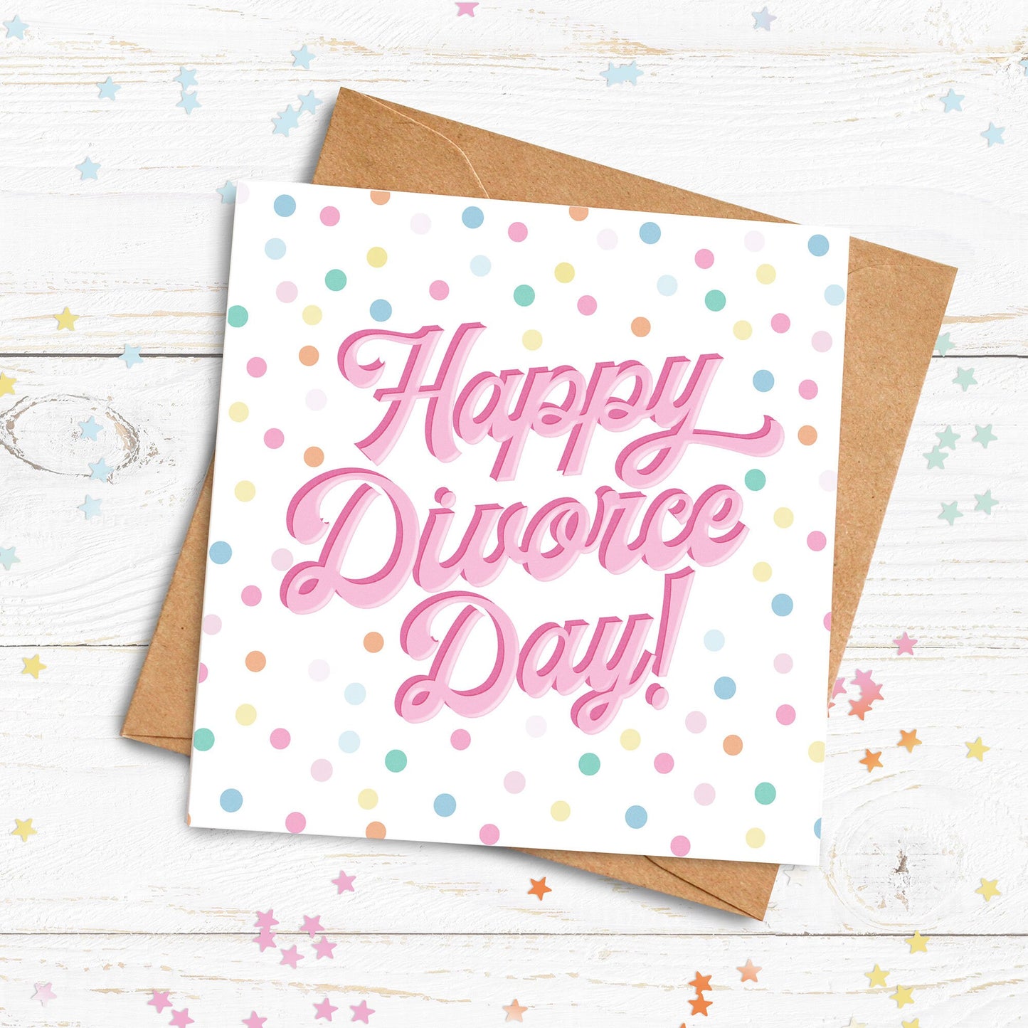 Happy Divorce Day Card. Divorce Cards. Single Lady Cards. Send Direct Option.