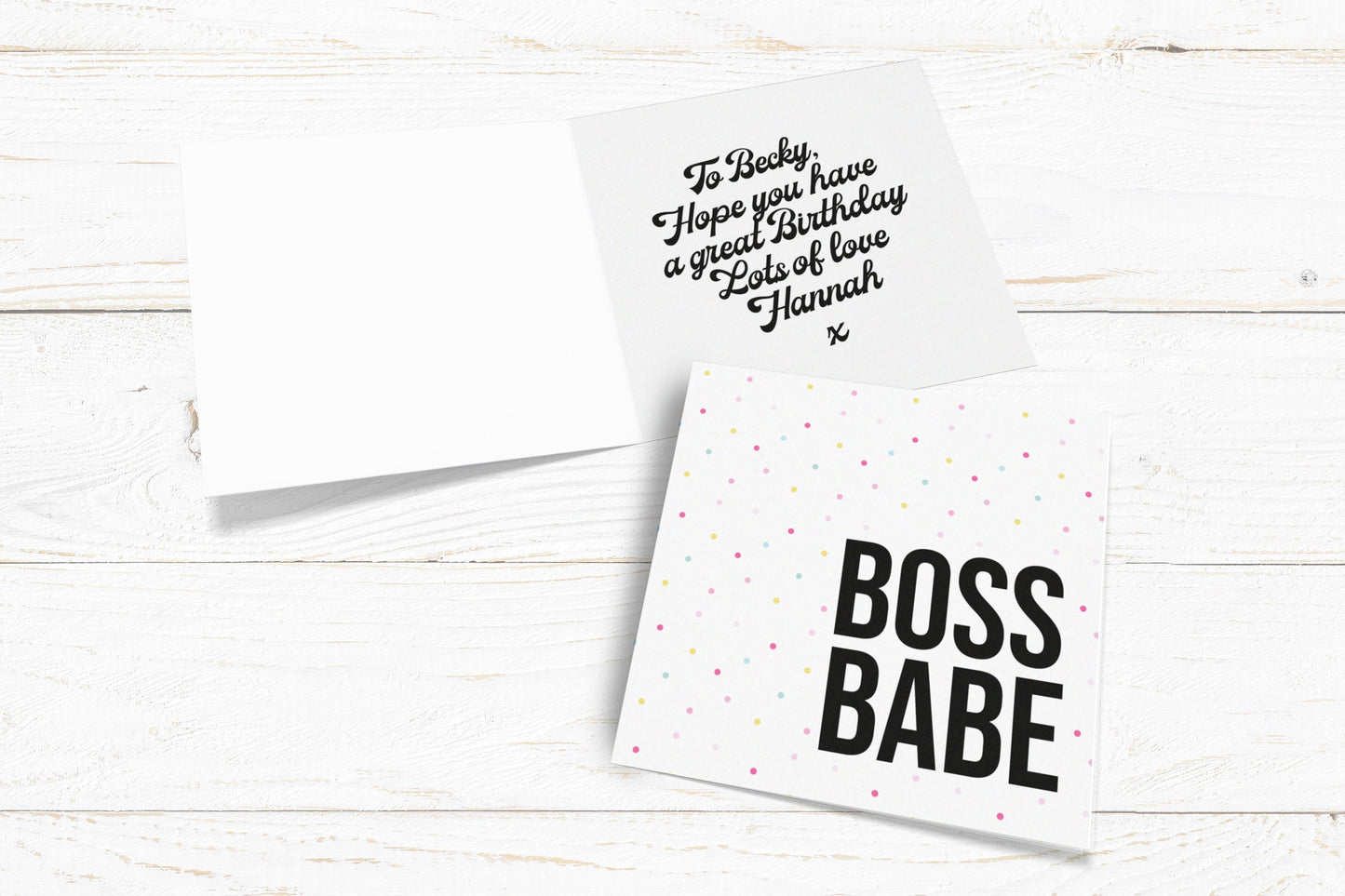 Boss Babe Card. Well Done Card. Passed Exams Card. Congratulations. New Job. Girl Power Card. Kraft Card. Send Direct Option.