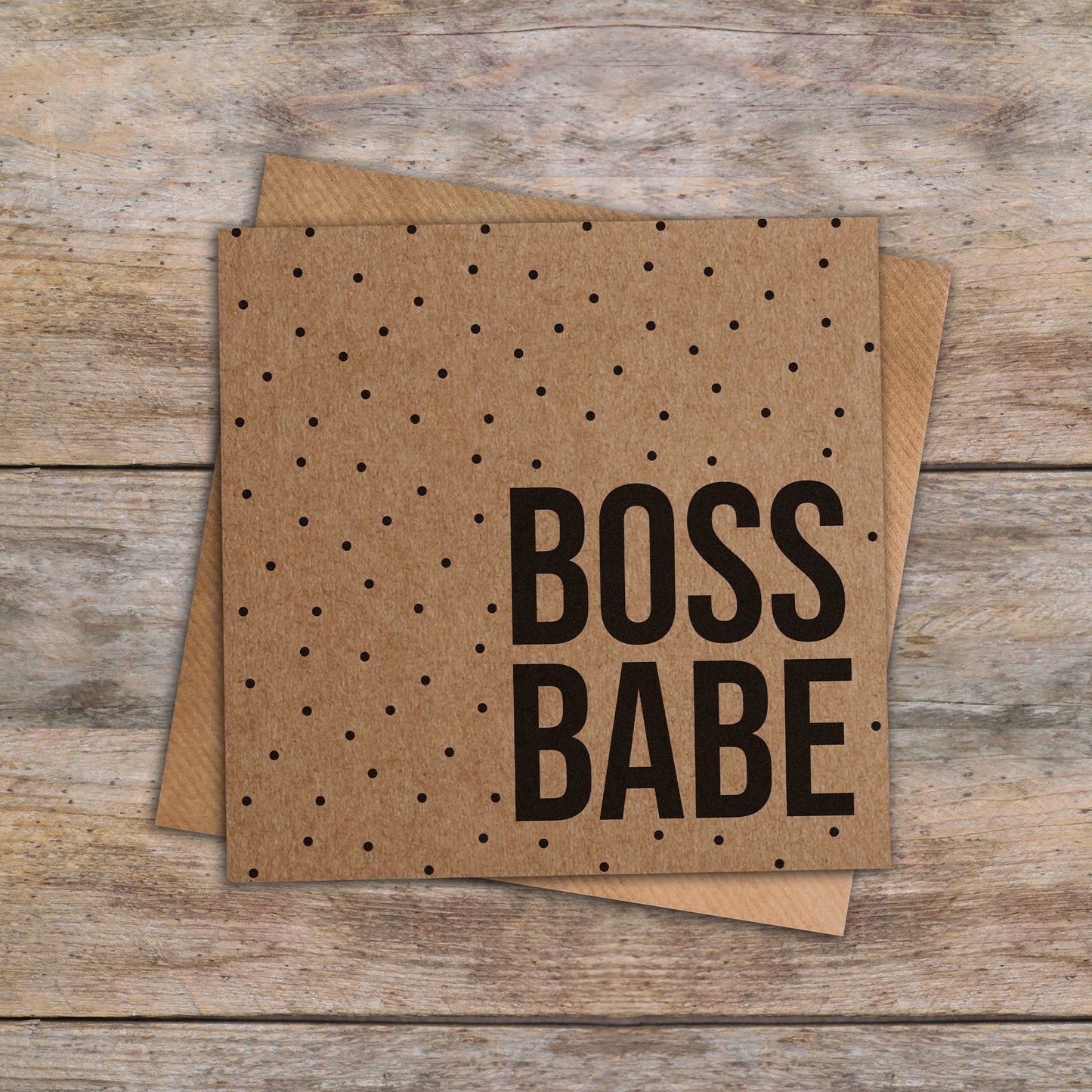 Boss Babe Card. Well Done Card. Passed Exams Card. Congratulations. New Job. Girl Power Card. Kraft Card. Send Direct Option.