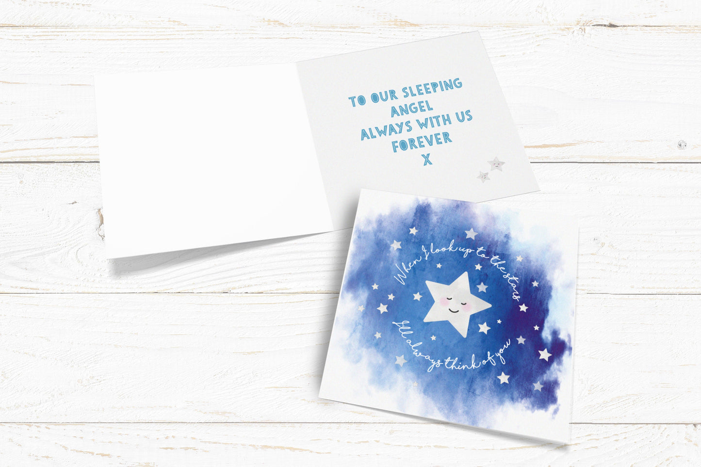 Stars Think Of You Card. Personalised Stars Card. Remembrance Card. Thinking of you card. In Loving Memory Card. Send Direct Option.