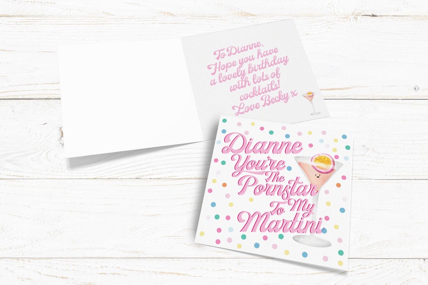 Pornstar Martini Card. Personalised Lockdown Birthday Card. Cocktail Birthday Card.Happy Birthday Card. Send Direct Option.