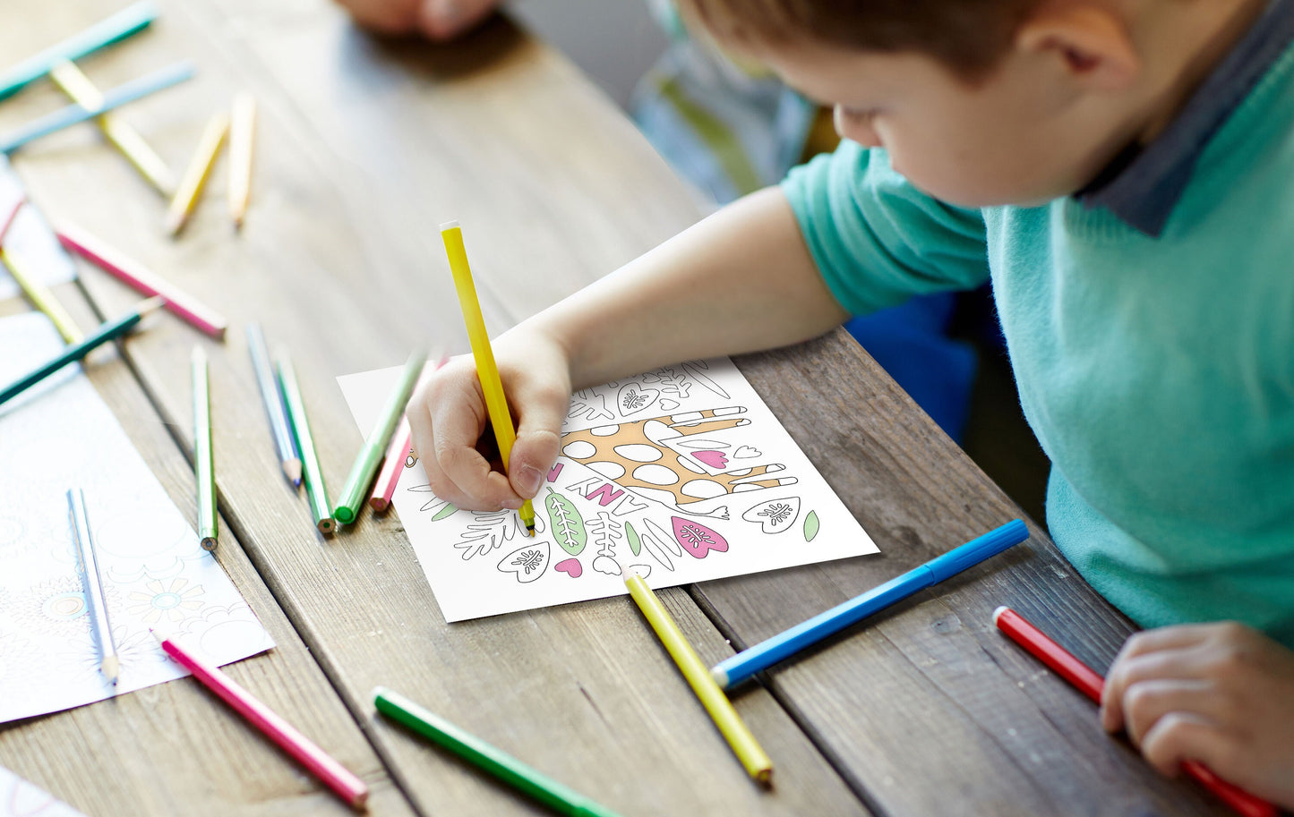 Colour Me In Card. Giraffe. Personalised Colouring In Card. Cute Card. Kids Birthday Cards. Send Direct Option.