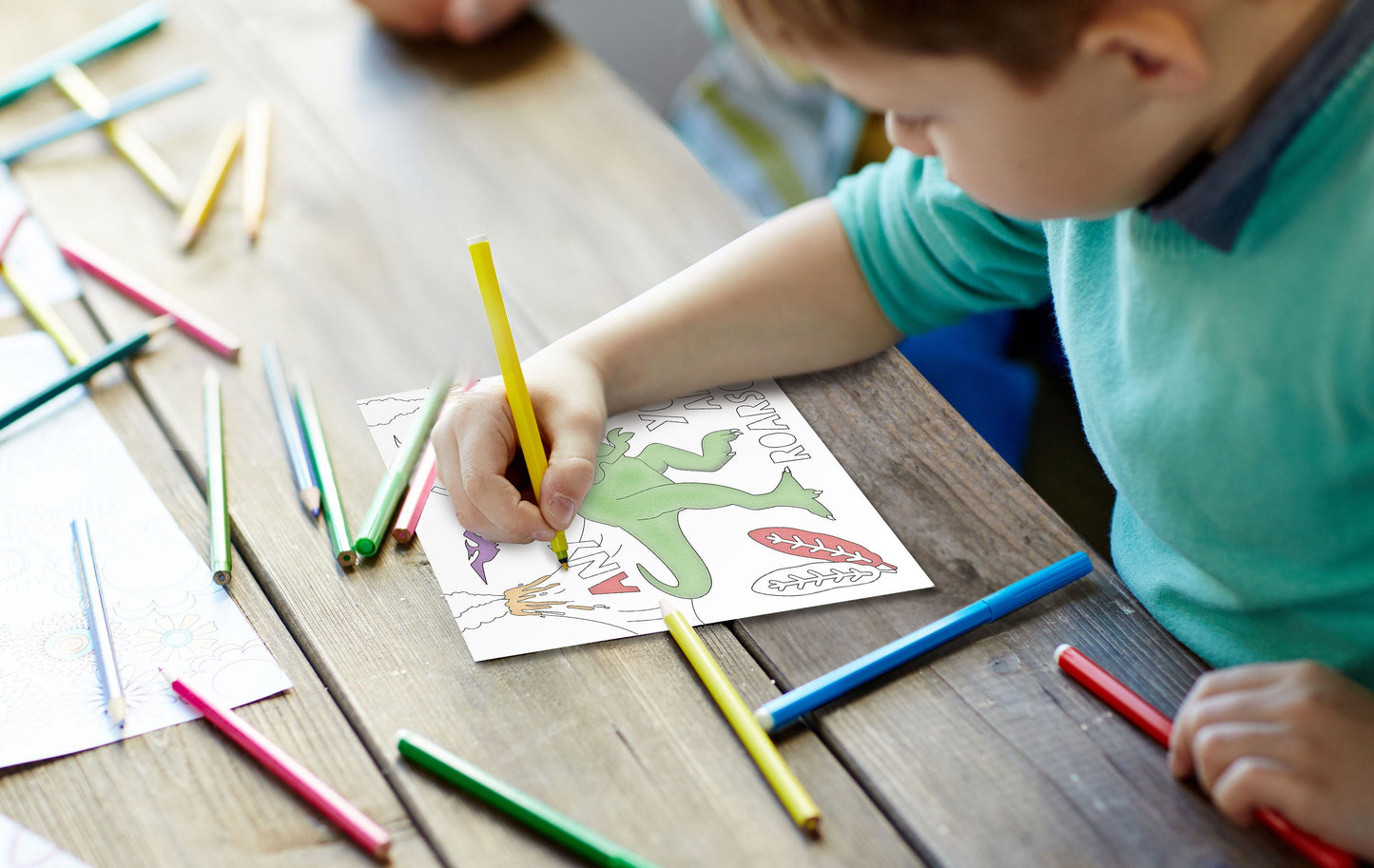 Colour Me In Card. Dinosaur Card. Personalised Colouring In Card. Cute Card. Kids Birthday Cards. Send Direct Option.