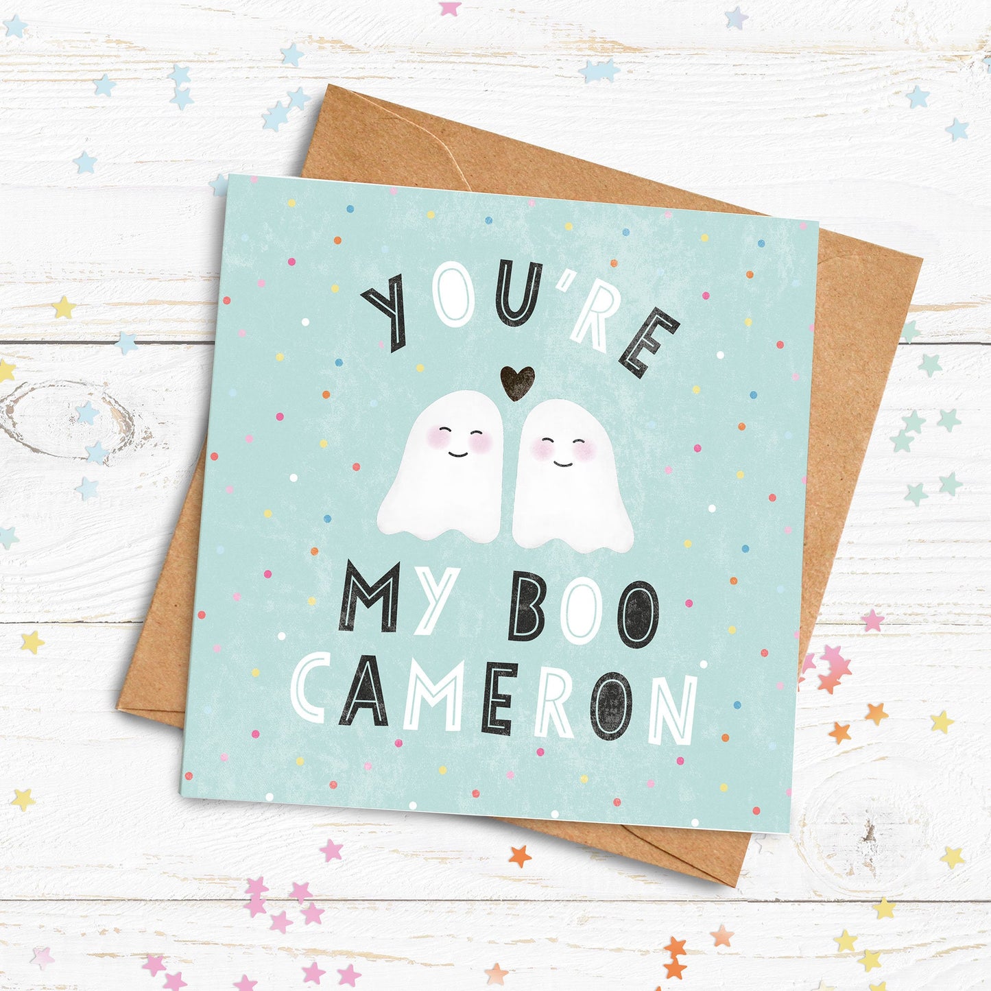 You're My Boo Card. Personalised Halloween Card. Valentine's Card. Cute Ghost Card. Halloween Party Invite. Send Direct Option.