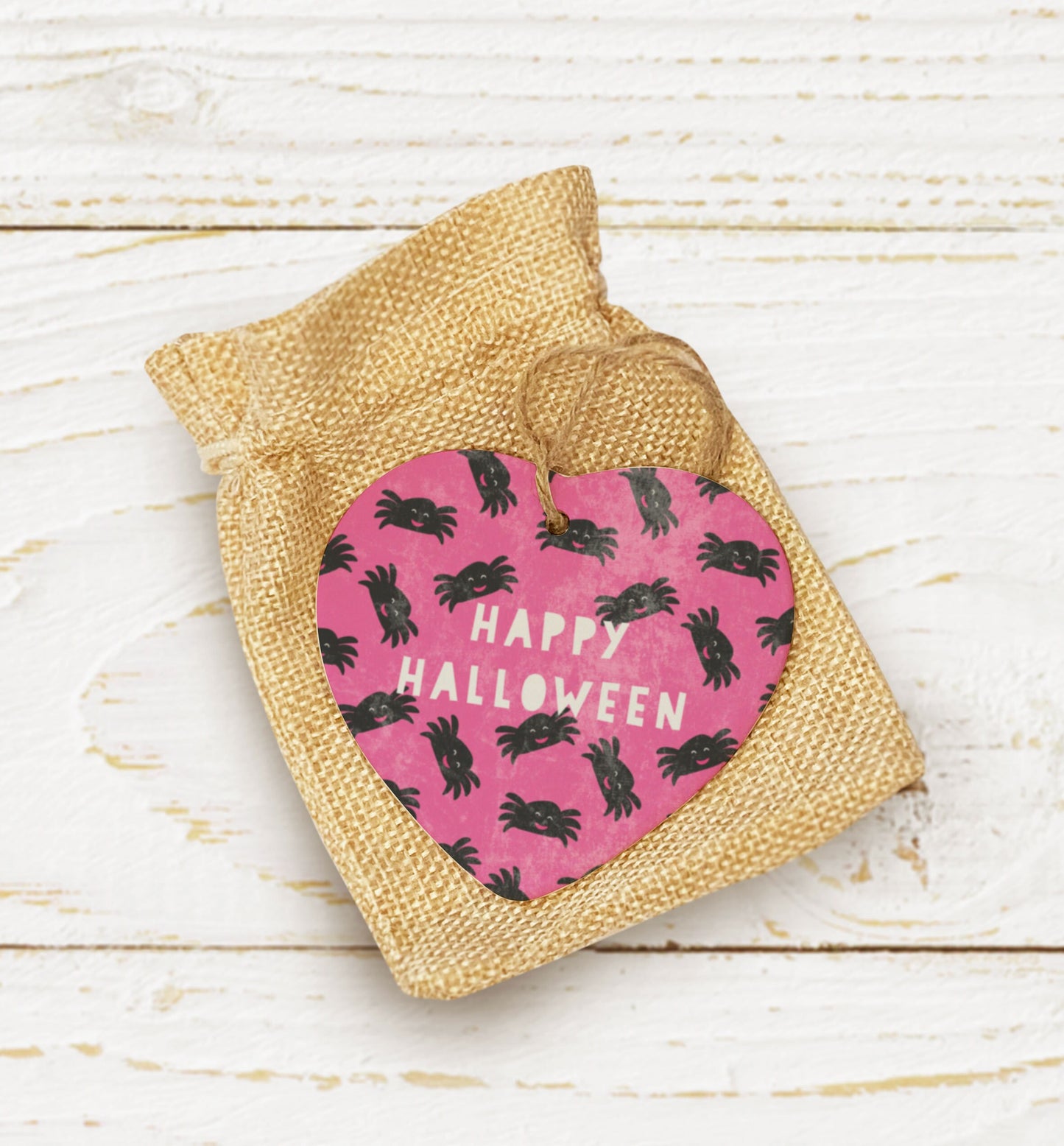 Happy Halloween Ceramic Hanging Heart. Cute Halloween Decoration. Cute Spider Decoration. Cute Loved one gift. Halloween Ornament.