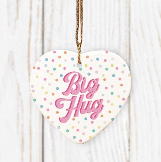 Big Hug Hanging Heart. CuteDecoration. Thinking of you gift. Lockdown Gift. Thank you gift. Get well soon. Ceramic ornament
