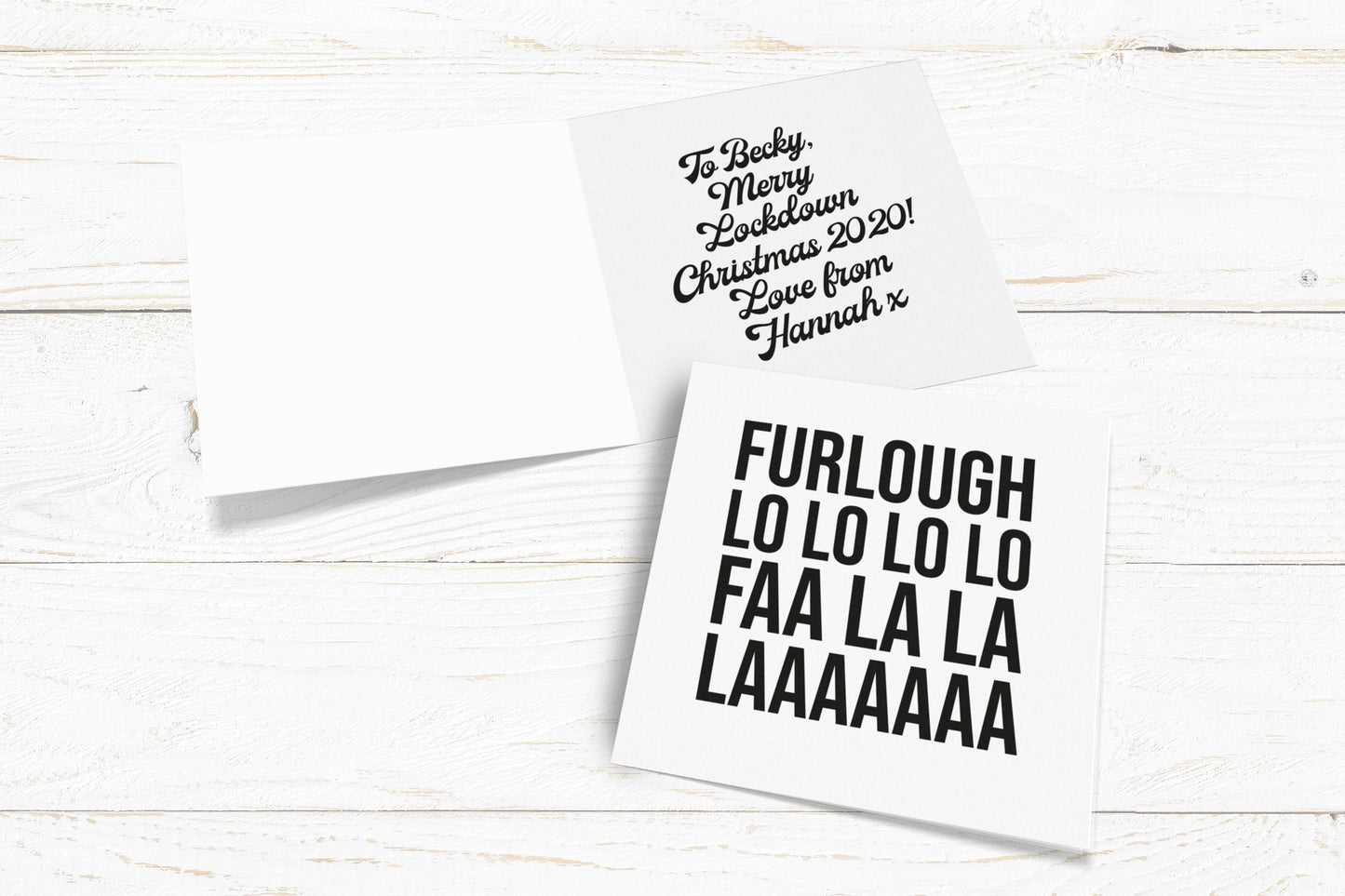 Furlough Fa La La La Christmas Card. Lockdown Christmas Card. Funny Covid Card. Kraft Card. Send Direct Option.