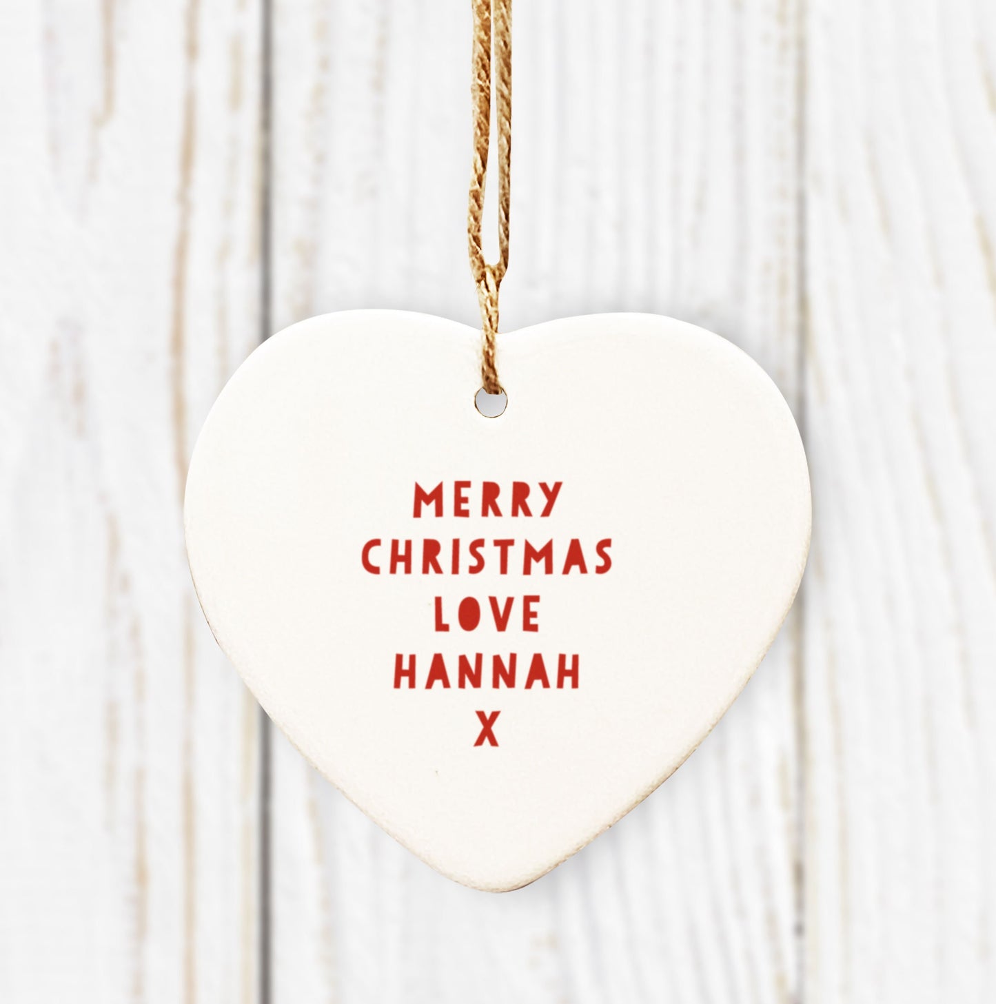 Cute Santa Heart Tree Decoration. Gonk Christmas Decoration. Pretty Christmas Dec.Personalised Tree Bauble