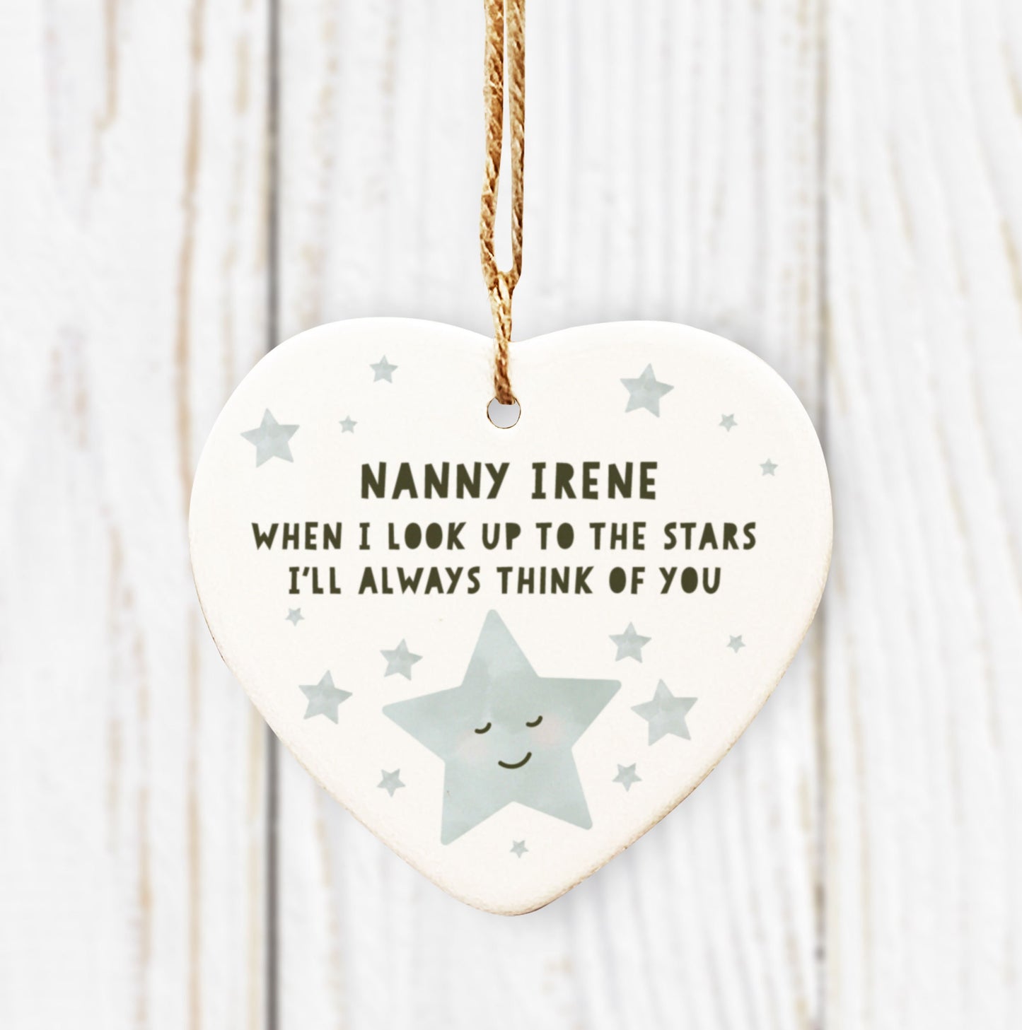 When I Look To The Stars Heart Decoration. Remembrance Ornament. Personalised In Loving Memory Tree Decoration.Personalised Tree Bauble