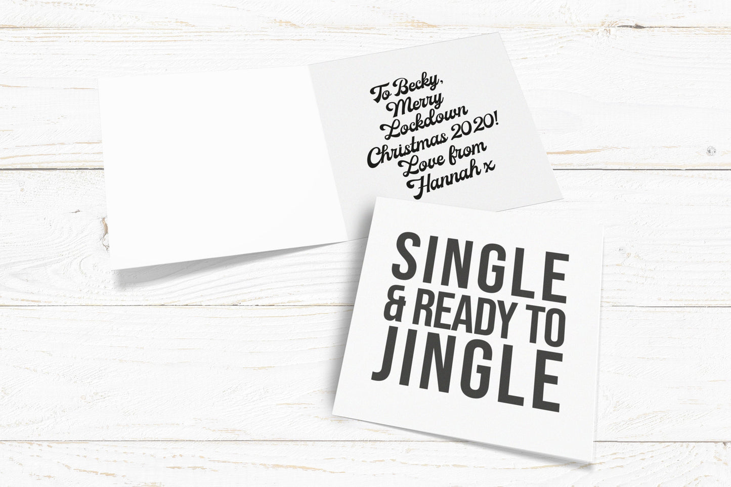 Single & Ready To Jingle Christmas Card. Lockdown Christmas Card. Funny Covid Card. Single ladies Card. Kraft Card. Send Direct Option.