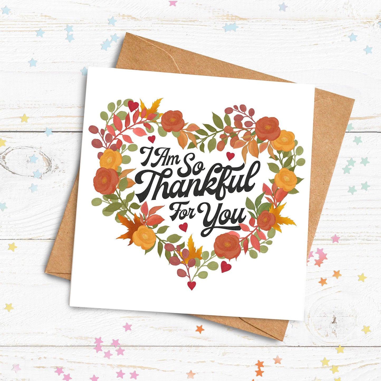 I Am So Thankful For you Card. Personalised Thanksgiving Card. Autumnal Card.Fall Card. Send Direct Option.