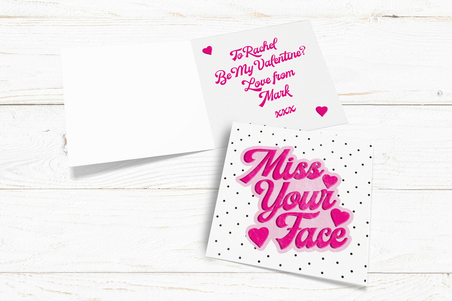 Miss Your Face Personalised Card. Valentine's Card. Cute Love Card. Personalised Valentines Card. Send Direct Option.