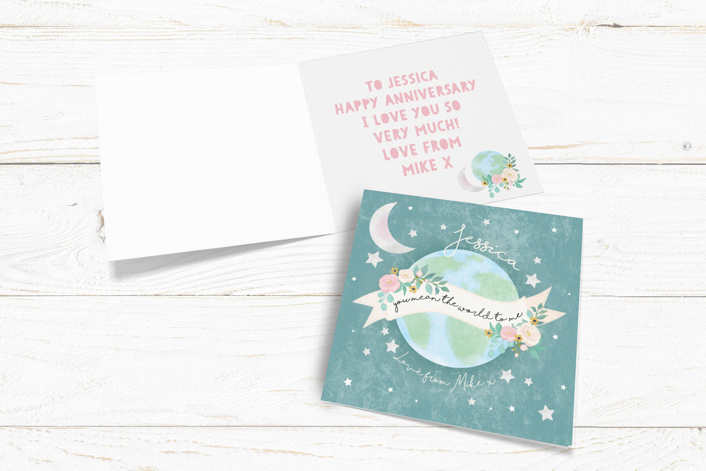 You mean the world to me Personalised Card. Cute Valentine's Card. Cute Lockdown Card. Personalised Valentine.Send Direct Option.