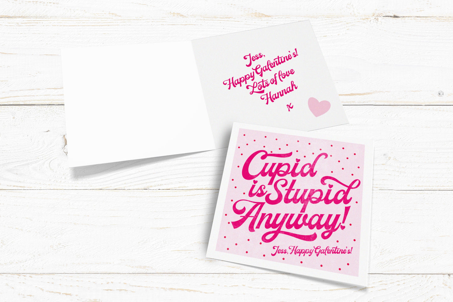 Cupid Is Stupid Anyway Card. Personalised Galentine's Card. Cute Card. Cute Lockdown Card. Personalised Valentine.Send Direct Option.