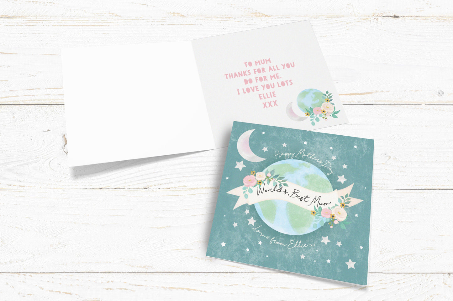World's Best Mum Personalised Card. Cute Mother's Day Card. Cute Lockdown Card. Personalised Mum Card .Send Direct Option.