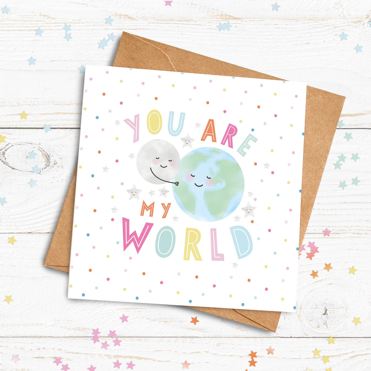 You Are My World Personalised Card.  Cute Valentine's Card. Cute Lockdown Card. Personalised Valentine.Send Direct Option.