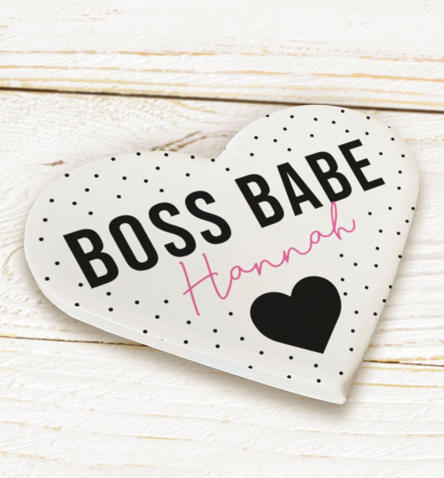 Boss Babe Ceramic Heart Coaster. Personalised Coaster. Fun gift for best friends. Home office Gift.