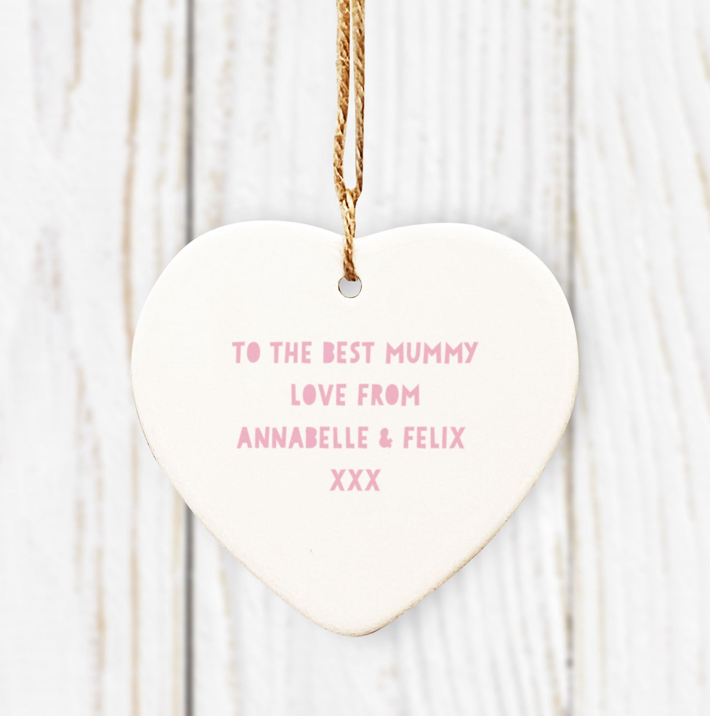 Floral Photo Ceramic Hanging Heart. Pretty Photo gift. Mother's Day Gift. Personalised Hanging Heart. Personalised Mother's Day Gift.