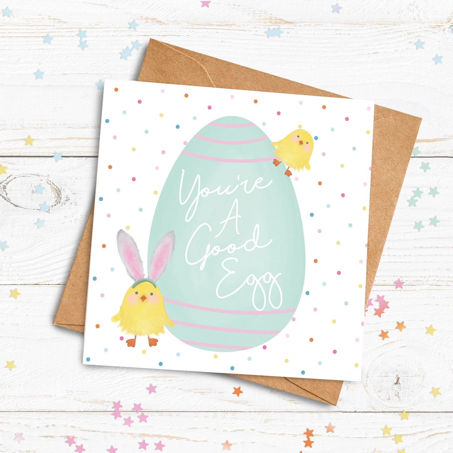 You're A Good Egg Personalised Card. Happy Easter Card. Personalised Easter Egg Card. Cute Chick Card. Send Direct Option.
