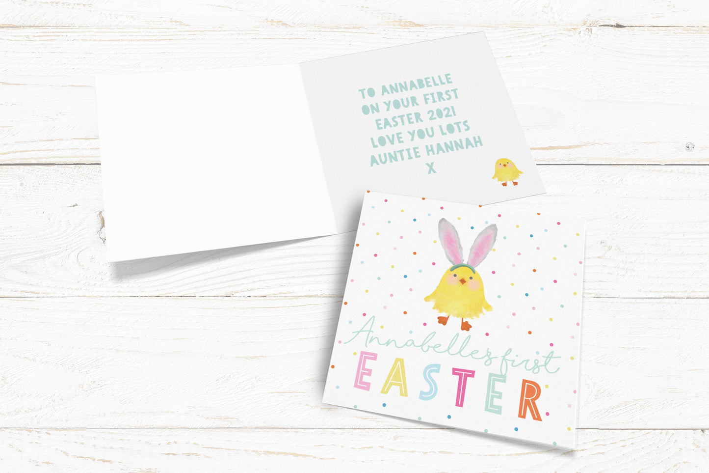 First Easter Personalised Card. Happy Easter Card. Personalised Easter Card. Cute Easter Chick Card. Baby Easter. Send Direct Option.
