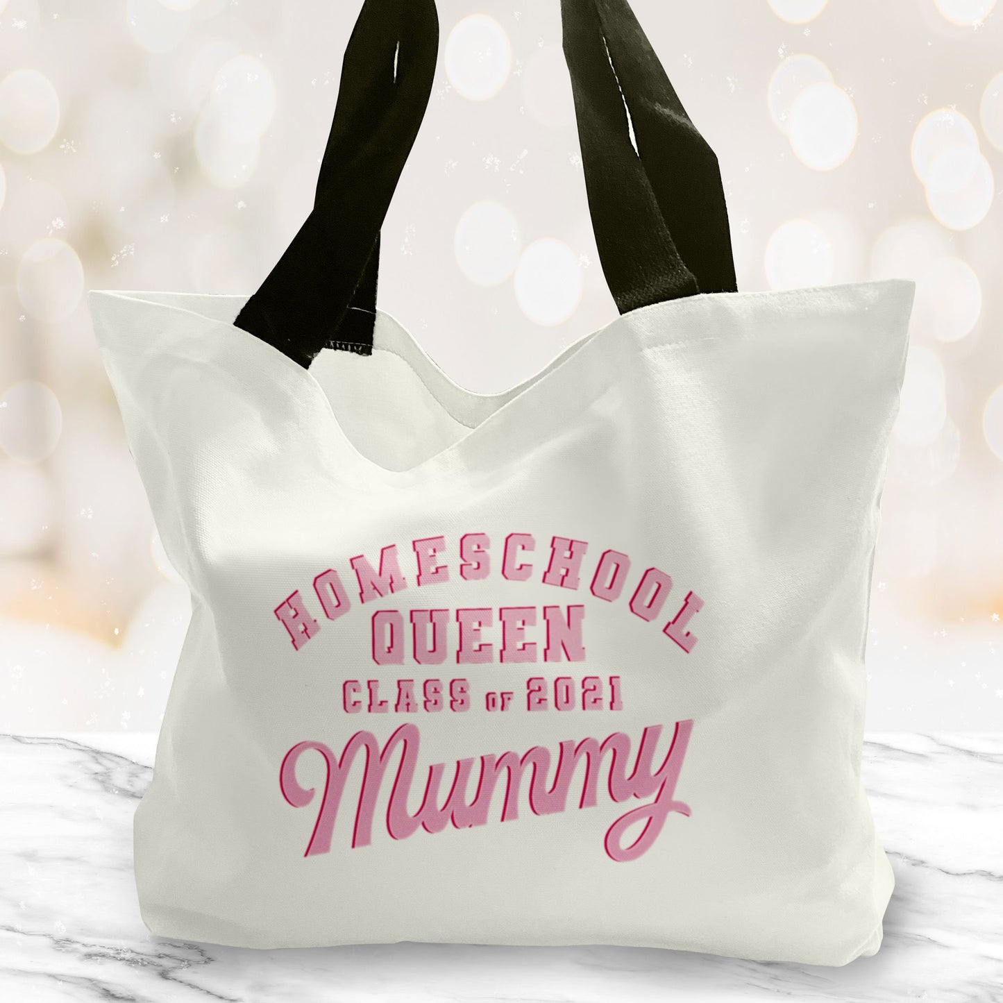 Homeschool Queen Large Tote Bag. Large Shopping bag. Birthday Gift. Mother's Day Gift Unique Gift Idea. Cute Tote Bag. Gifts for her.