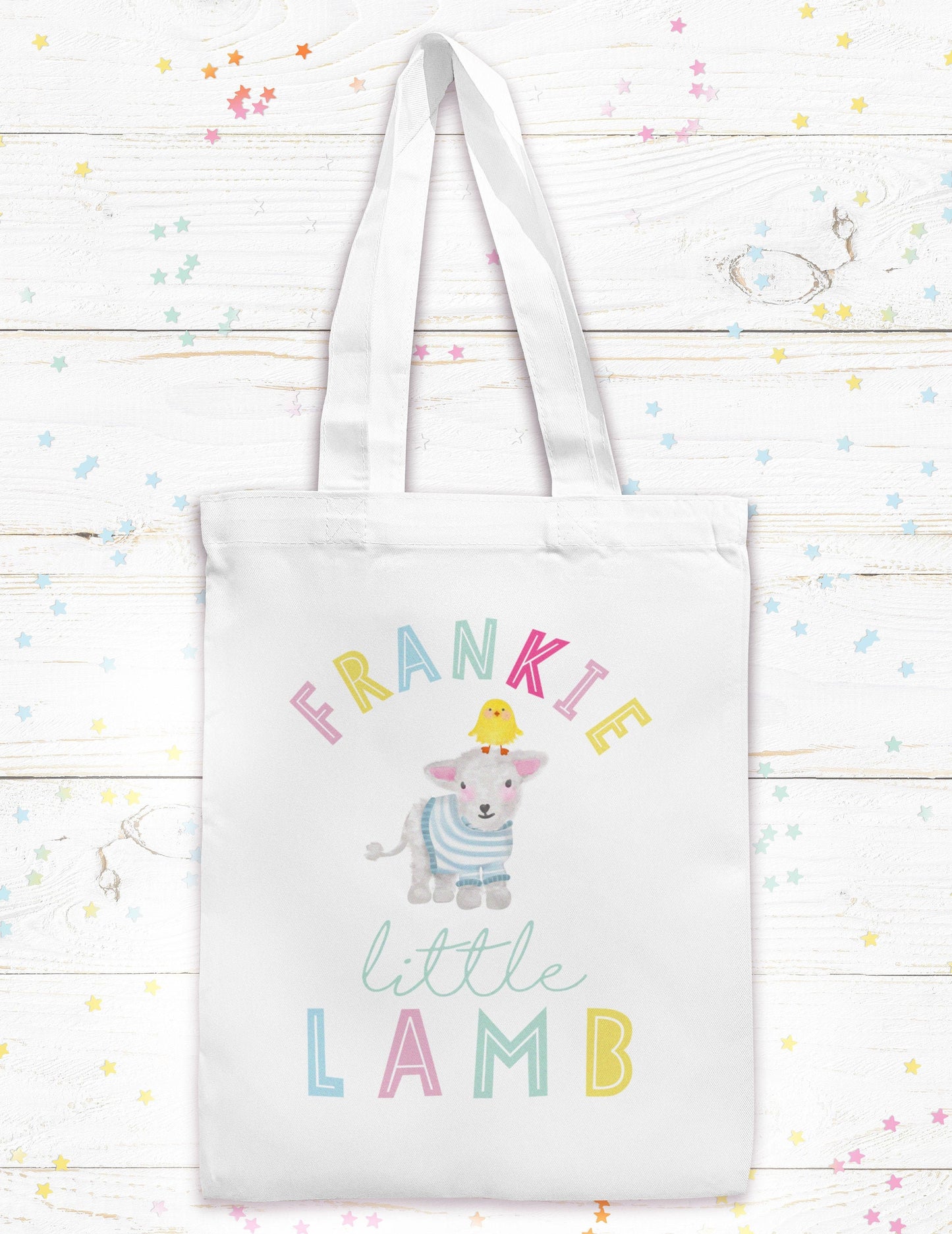 Little Lamb Easter Egg Hunt Personalised Bag. Cute Easter Gift. Easter Egg Hunt Bag. Personalised Easter Egg hunt Gift.