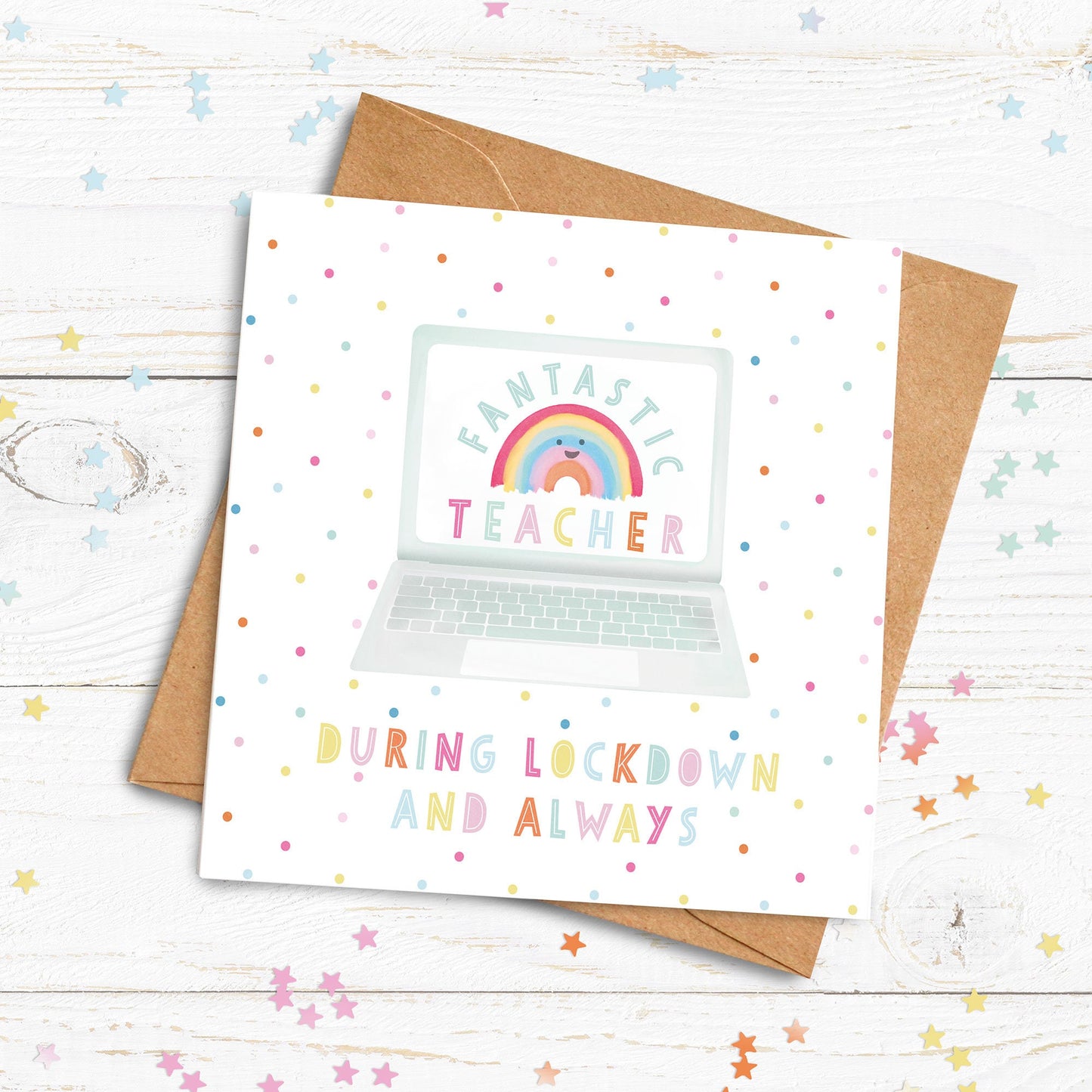 Fantastic Lockdown Teacher Personalised Card. Thank you Teacher Card. Personalised Teacher Card. Send Direct Option.