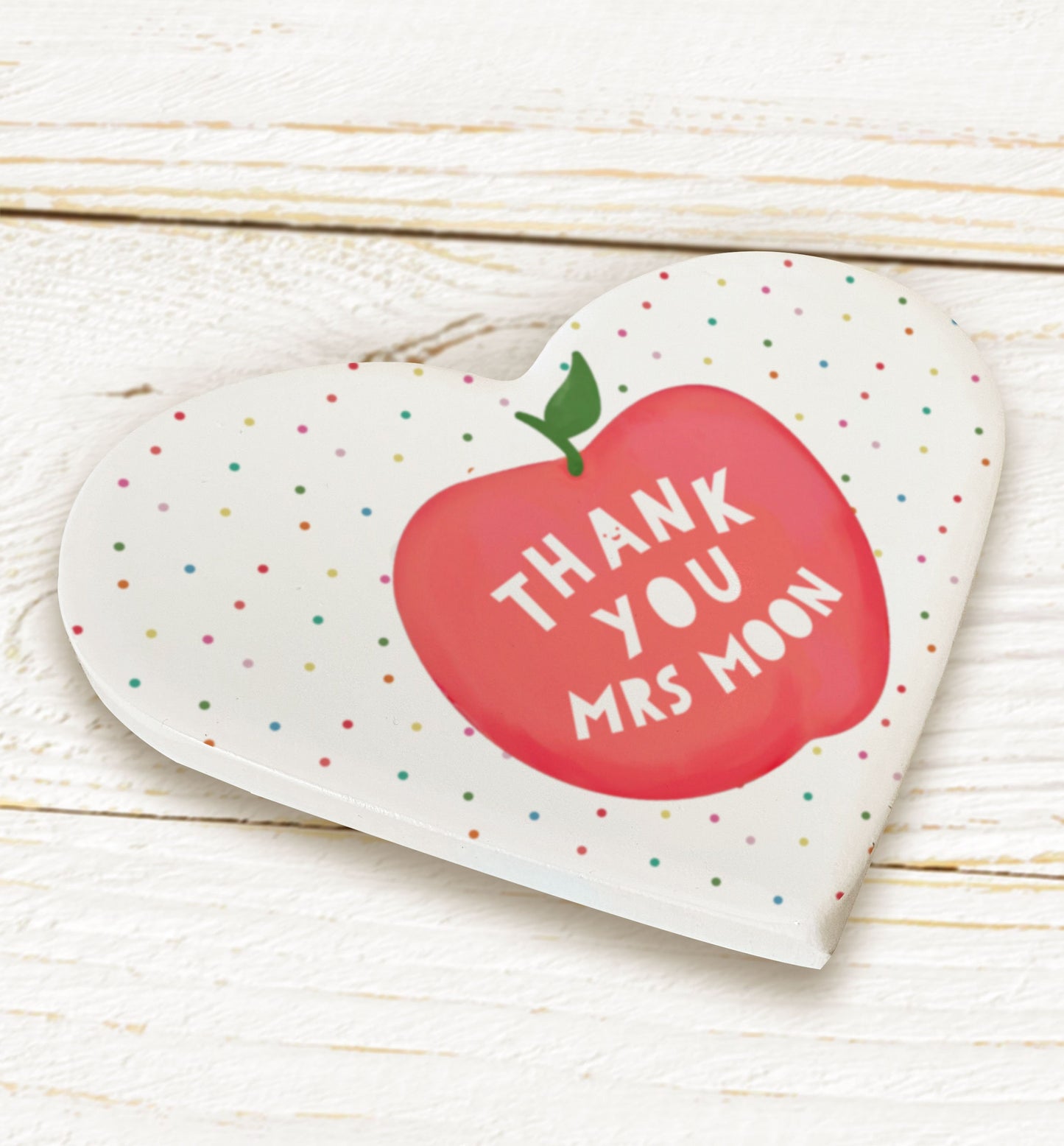 Thank You apple Personalised Ceramic Heart Coaster. Thank you teacher gift. Lockdown teacher gift. Personalised Teacher Gift.