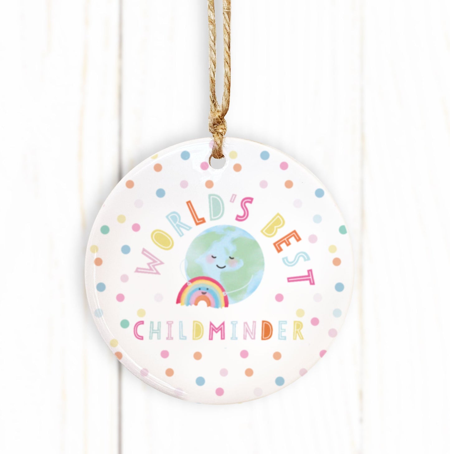 World's Best Teacher, Teaching Assistant, Nursery Teacher, Childminder, Nanny Ceramic Decoration. Personalised Thank you teacher gift.